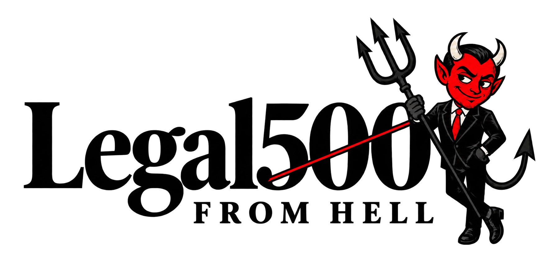 Legal500 From Hell, devil and pitchfork parody logo